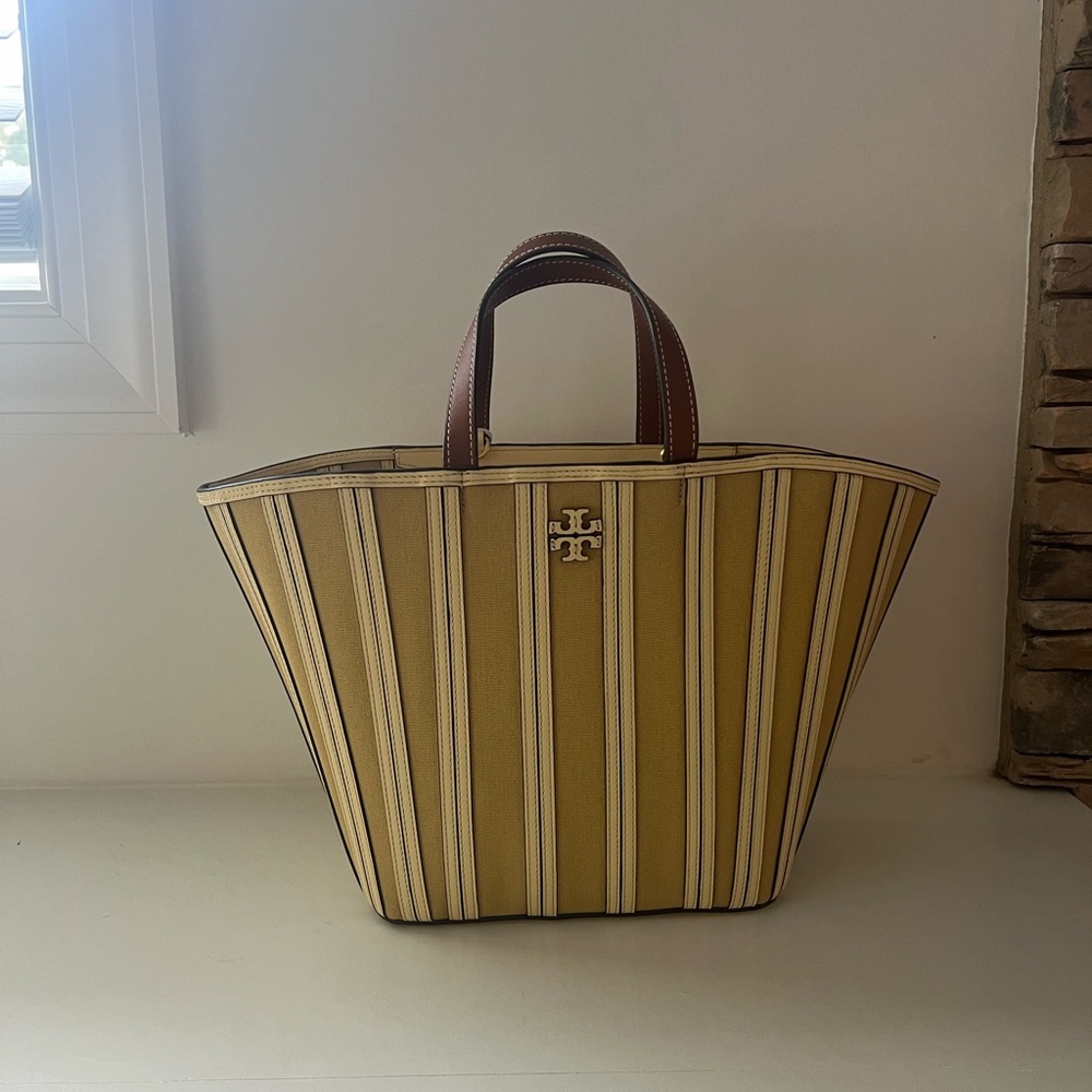 NWT Tory Burch McGraw Canvas Panel Carryall Bag -  Cornbread